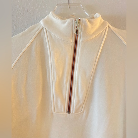 Tory Sport Burch Ivory Asymmetrical Pullover Half Zip White XS Track Jacket - Picture 2 of 10
